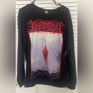 lorna shore long sleeve size large color black and red unisex